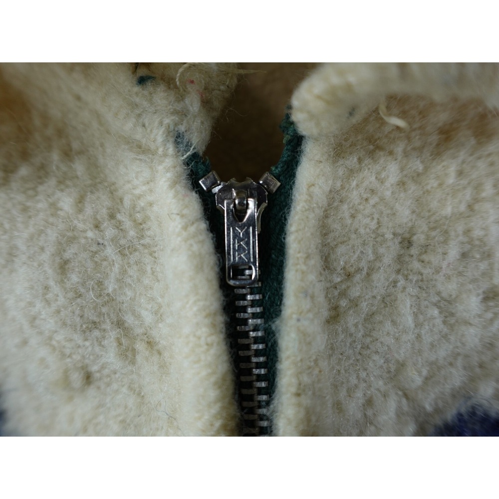 Vintage 50s Mens Medium Wool Knit Fringed Southwestern Birds Full Zip Jacket‎ - Picture 6 of 16